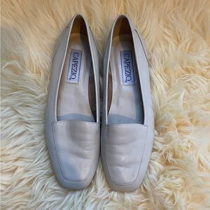 Capezio Jenny Cream Leather Loafers Square Toe Shoes Women's 7.5